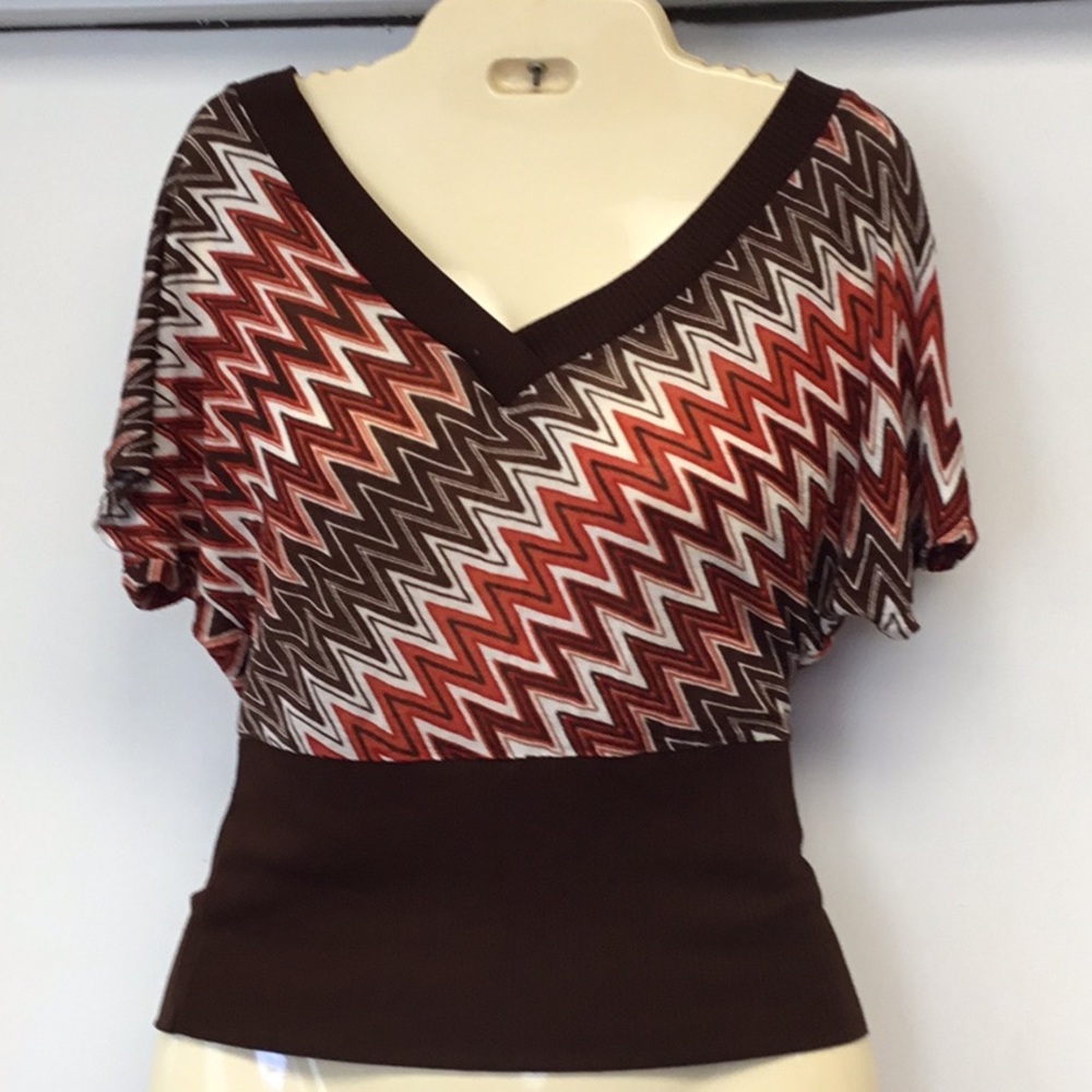 Almost Famous Knit shirt med brown stripe
